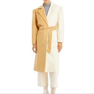 Aqua x Scout the City Two Tone Belted Puff Sleeve Coat